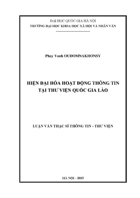 Luận văn thạc sĩ hiện đại hóa hoạt động thông tin thư viện tại thư viện quốc gia lào