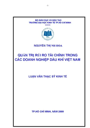 Luận văn thạc sĩ quản lý rủi ro tài chính trong các doanh nghiệp dầu khí việt nam