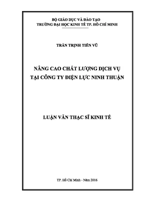 Luận văn thạc sĩ nâng cao chất lượng dịch vụ tại công ty điện lực ninh thuận