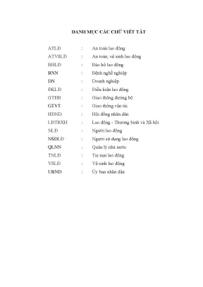 Luận án quản lý nhà nước về an toàn vệ sinh lao động trong doanh nghiệp giao thông đường bộ việt nam