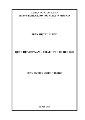 Luận án tiến sĩ quan hệ việt nam israel từ 1993 đến 2016