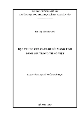 Luận văn thạc sĩ đặc trưng của các lối nói mang tính đánh giá trong tiếng việt