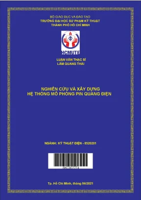 Luận văn thạc sĩ hcmute nghiên cứu và xây dựng hệ thống mô phỏng pin quang điện