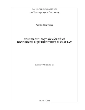 Luận văn thạc sĩ nghiên cứu một số vấn đề về đồng bộ dữ liệu trên thiết bị cầm tay