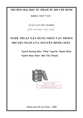 Luận văn thạc sĩ nghệ thuật xây dựng nhân vật trong truyện ngắn của nguyễn minh châu