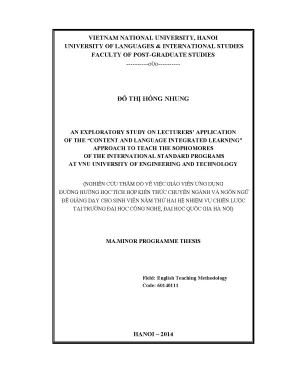 Luận văn thạc sĩ an exploratory study on lecturers application of the content and language integrated learning approach to teach the sophomores of the international standard programs