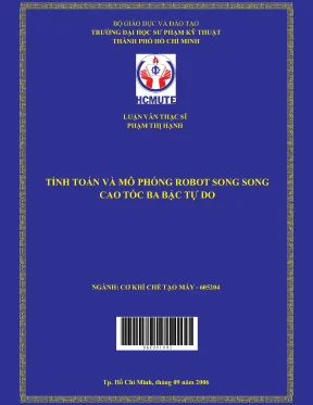 Luận văn thạc sĩ hcmute tính toán và mô phỏng robot song song cao tốc ba bậc tự do