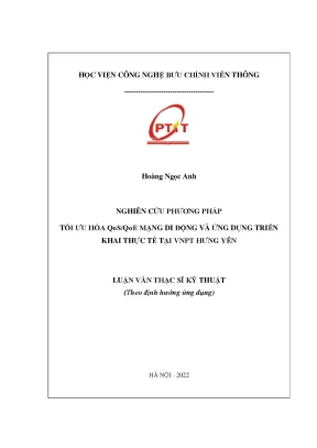 Luận văn thạc sĩ nghiên cứu phương pháp tối ưu hóa qos qoe mạng di động và ứng dụng triển khai thực tại vnpt hưng yên