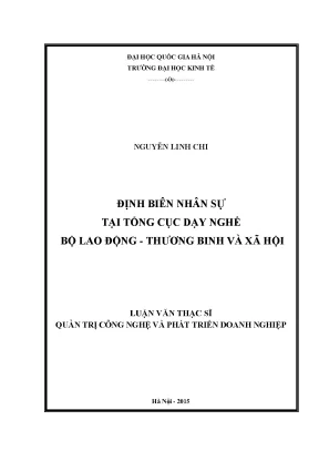 Luận văn thạc sĩ định biên nhân sự tại tổng cục dạy nghề bộ lao động thương binh và xã hội