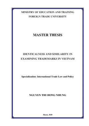 Luận văn thạc sĩ identicalness and similarity in examining trademarks in vietnam