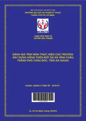 Luận văn thạc sĩ hcmute đánh giá tình hình thực hiện chủ trương xây dựng nông thôn mới tại xã vĩnh châu thành phố châu đốc tỉnh an giang