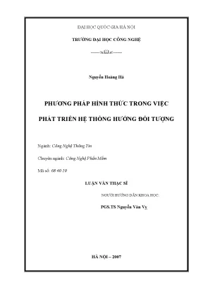 Luận văn thạc sĩ phương pháp hình thức trong việc phát triển hệ thống hướng đối tượng