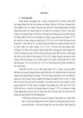 Luận án công tác tuyên giáo của đảng bộ xã ở các tỉnh biên giới phía bắc giai đoạn hiện nay