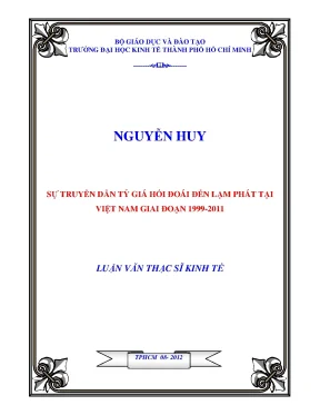 Luận văn thạc sĩ sự truyền dẫn tỷ giá hối đoái đến lạm phát tại việt nam giai đoạn 1999 2011 luận văn thạc sĩ