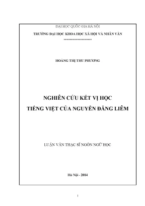 Luận văn thạc sĩ nghiên cứu về kết vị học tiếng việt của nguyễn đăng liêm 60 22 01002