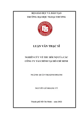 Luận văn thạc sĩ nghiên cứu về thu hồi nợ của các công ty tài chính tại hồ chí minh