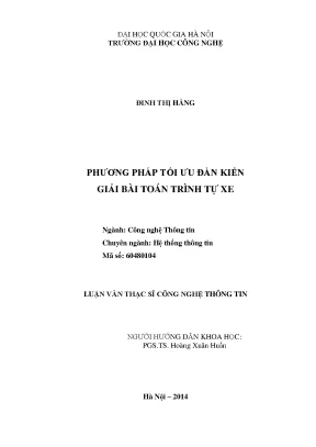 Luận văn thạc sĩ phương pháp tối ưu đàn kiến giải bài toán trình tự xe 04