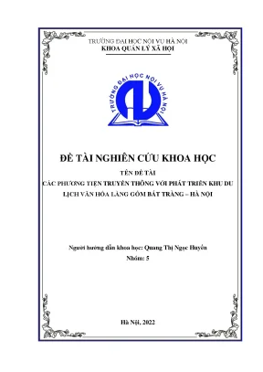 Luận văn tốt nghiệp các phương tiện truyền thông với phát triển khu du lịch văn hóa làng gốm bát tràng hà nội