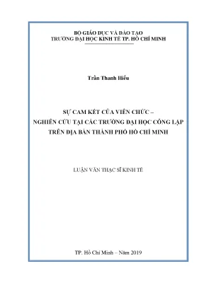 Luận văn thạc sĩ sự cam kết của viên chức nghiên cứu tại các trường đại học công lập trên địa bàn thành phố hồ chí minh