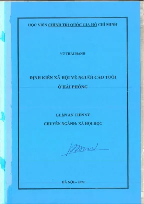 Luận án tiến sĩ định kiến xã hội về người cao tuổi ở hải phòng