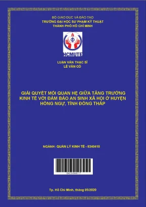 Luận văn thạc sĩ hcmute giải quyết mối quan hệ giữa tăng trưởng kinh tế với đảm bảo an sinh xã hội ở huyện hồng ngự tỉnh đồng tháp