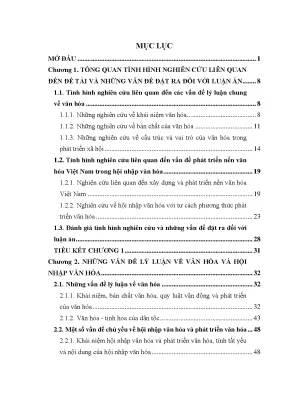 Luận án hội nhập văn hóa phương thức phát triển nền văn hóa việt nam tiên tiến đậm đà bản sắc dân tộc
