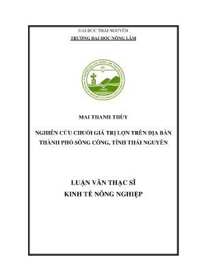 Luận văn tốt nghiệp nghiên cứu chuỗi giá trị lợn trên địa bàn thành phố sông công tỉnh thái nguyên