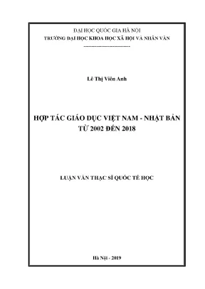 Luận văn thạc sĩ hợp tác giáo dục việt nam nhật bản từ 2002 đến 2018