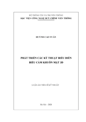 Luận án tiến sĩ phát triển các kỹ thuật biểu diễn biểu cảm khuôn mặt 3d