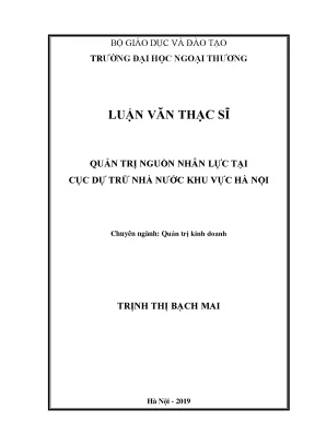 Luận văn thạc sĩ quản trị nguồn nhân lực tại cục dự trữ nhà nước khu vực hà nội