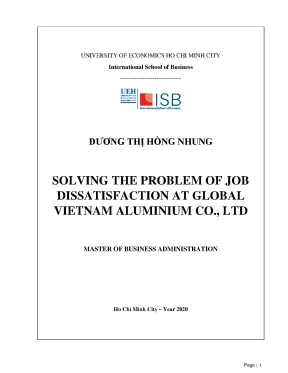 Luận văn thạc sĩ solving the problem of job dissatisfaction at global vietnam aluminium co ltd