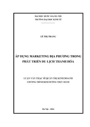 Luận văn thạc sĩ áp dụng marketing địa phương trong phát triển du lịch thanh hóa