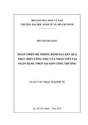 Luận văn thạc sĩ hoàn thiện hệ thống đánh giá kết quả thực hiện công việc tại ngân hàng thương mại cổ phần sài gòn công thương