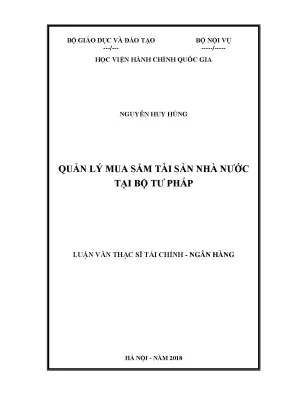 Luận văn thạc sĩ quản lý mua sắm tài sản nhà nước tại bộ tư pháp