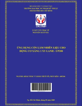 Luận văn thạc sĩ hcmute ứng dụng cồn làm nhiên liệu cho động cơ xăng i xy lanh up 200