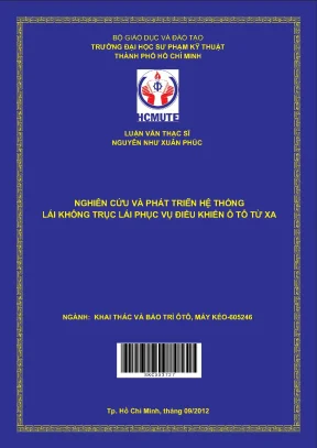 Luận văn thạc sĩ hcmute nghiên cứu và phát triển hệ thống lái không trục lái phục vụ điều khiển ô tô từ xa