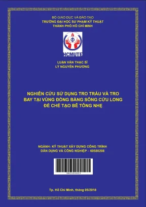 Luận văn thạc sĩ hcmute nghiên cứu sử dụng tro trấu và tro bay tại vùng đồng bằng sông cửu long để chế tạo bê tông nhẹ