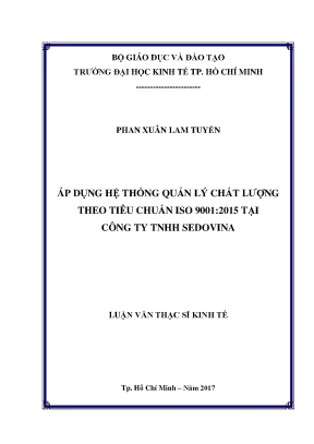 Luận văn thạc sĩ áp dụng hệ thống quản lý chất lượng theo tiêu chuẩn iso 9001 2015 tại công ty tnhh sedovina