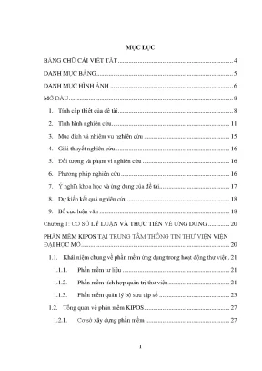Luận văn thạc sĩ ứng dụng phần mềm kipos tại trung tâm thông tin thư viện viện đại học mở