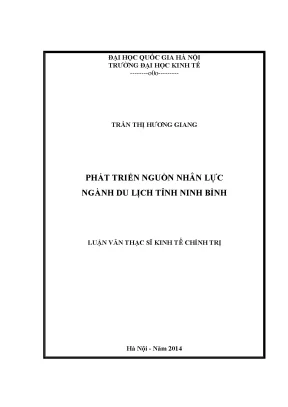Luận văn thạc sĩ phát triển nguồn nhân lực ngành du lịch tỉnh ninh bình