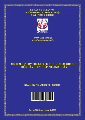 Luận văn thạc sĩ hcmute nghiên cứu kỹ thuật điều chế sóng mang cho biến tần trực tiếp kiểu ma trận