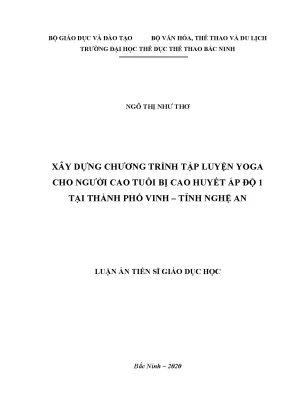 Luận án tiến sĩ xây dựng chương trình tập luyện yoga cho người cao tuổi bị cao huyết áp độ 1 tại thành phố vinh tỉnh nghệ an