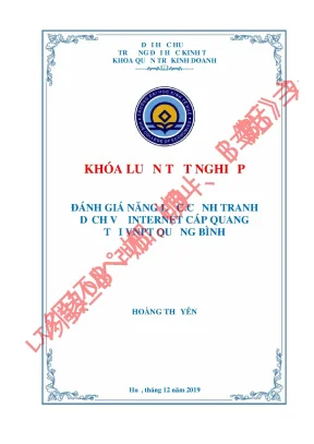 Luận văn tốt nghiệp đánh giá năng lực cạnh tranh dịch vụ internet cáp quang tại vnpt quảng bình