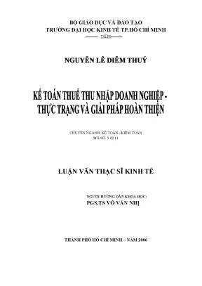 Luận văn thạc sĩ kế toán thuế thu nhập doanh nghiệp thực trạng và giải pháp hoàn thiện luận văn thạc sĩ