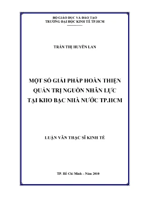 Luận văn thạc sĩ một số giải pháp hoàn thiện quản trị nguồn nhân lực tại kho bạc nhà nước tp hcm luận văn thạc sĩ