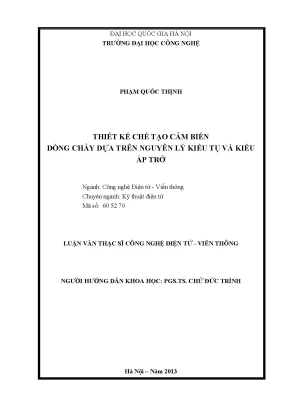Luận văn thạc sĩ thiết kế chế tạo cảm biến dòng chảy dựa trên nguyên lý kiểu tụ và kiểu áp trở