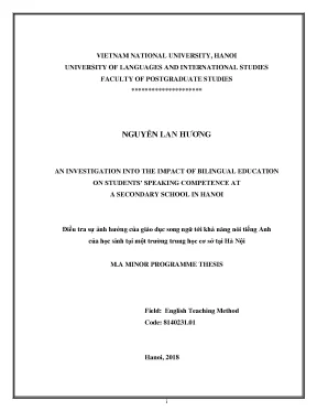 Luận văn thạc sĩ an investigation into the impact of bilingual education on students english speaking competence at a secondary school in hanoi