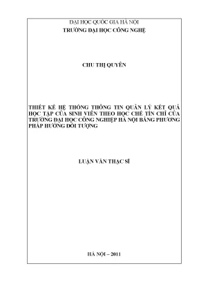 Luận văn thạc sĩ thiết kế hệ thống thông tin quản lý kết quả học tập của sinh viên theo học chế tín chỉ của trường đại học công nghiệp hà nội bằng phương pháp hướng đối tượng