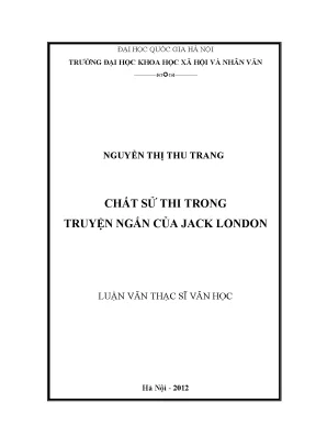 Luận văn thạc sĩ chất sử thi trong truyện ngắn của jack london