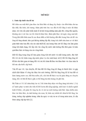Luận án nghiên cứu xử lý đất bồi lắng lòng hồ vừa và nhỏ để làm vật liệu nâng cấp đập ở hà tĩnh